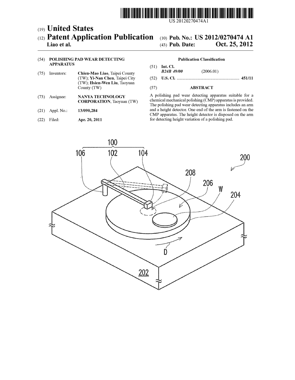 POLISHING PAD WEAR DETECTING APPARATUS - diagram, schematic, and image 01