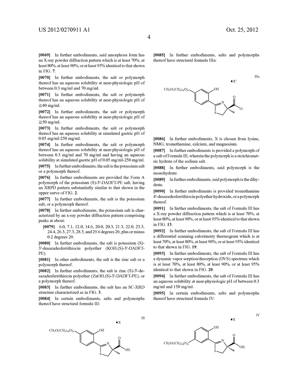 NOVEL SALTS AND POLYMORPHS OF DESAZADESFERRITHIOCIN POLYETHER ANALOGUES AS     METAL CHELATION AGENTS - diagram, schematic, and image 25