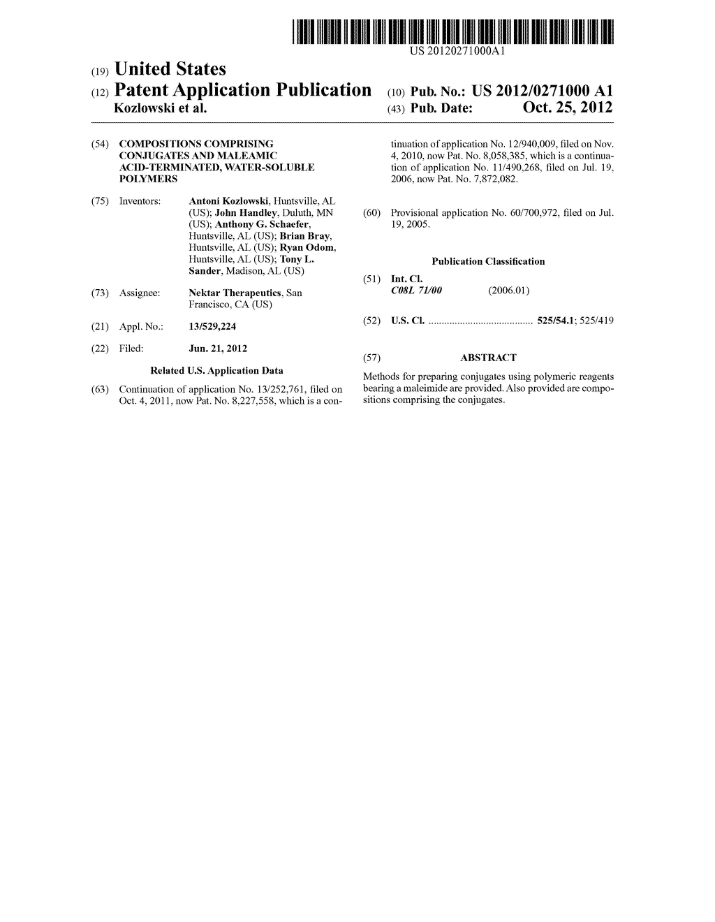 COMPOSITIONS COMPRISING CONJUGATES AND MALEAMIC ACID-TERMINATED,     WATER-SOLUBLE POLYMERS - diagram, schematic, and image 01