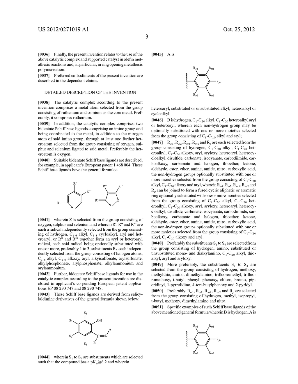 CATALYTIC COMPLEX FOR OLEFIN METATHESIS REACTIONS, PROCESS FOR THE     PREPARATION THEREOF AND USE THEREOF - diagram, schematic, and image 04