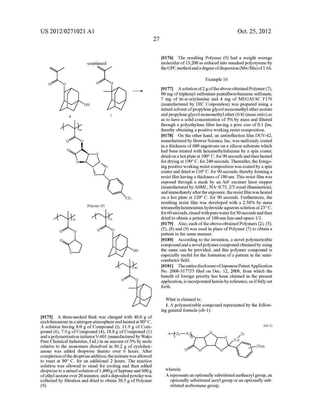 POLYMERIZABLE COMPOUND AND POLYMER COMPOUND OBTAINED BY USING THE SAME - diagram, schematic, and image 28