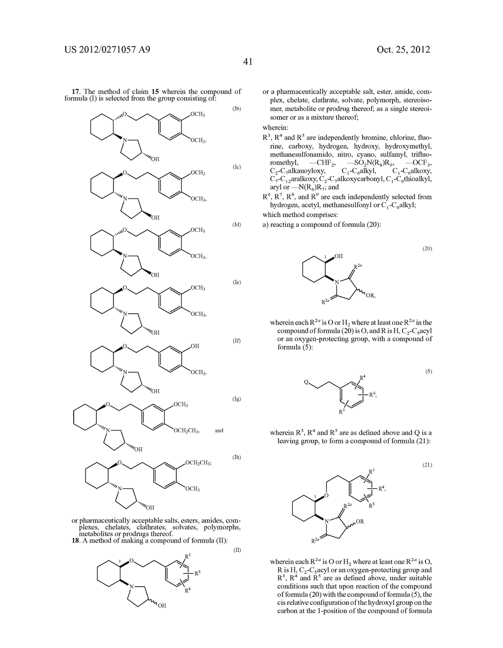 SYNTHETIC PROCESSES FOR THE PREPARATION OF AMINOCYCLOHEXYL ETHER COMPOUNDS - diagram, schematic, and image 42