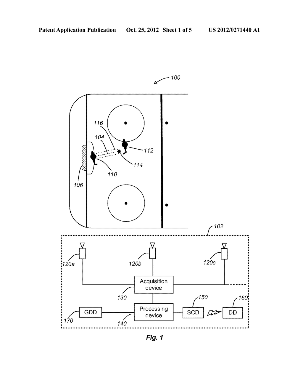 System For Acquiring and Processing Data Pertaining to a Shot of an     Object, Such As A Puck or a Ball, On A Goal on a Playing Field - diagram, schematic, and image 02