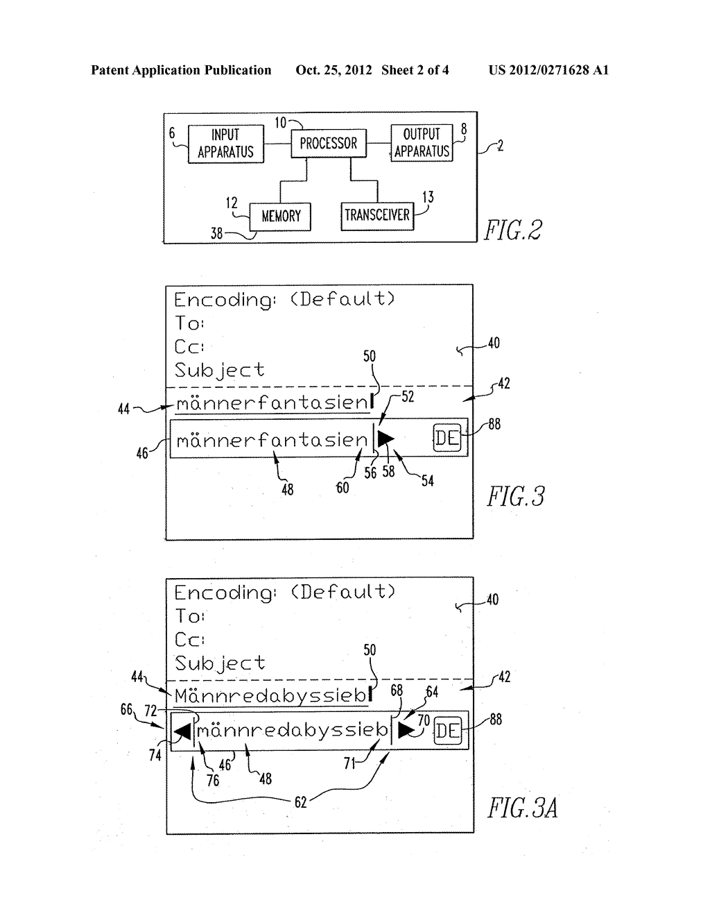 METHOD OF USING VISUAL SEPARATORS TO INDICATE ADDITIONAL CHARACTER     COMBINATIONS ON A HANDHELD ELECTRONIC DEVICE AND ASSOCIATED APPARATUS - diagram, schematic, and image 03