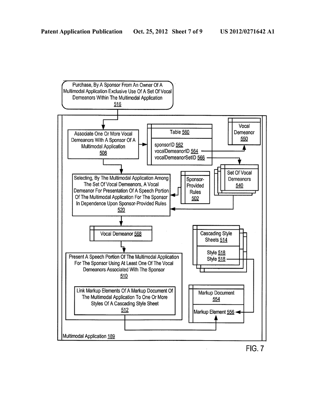 ESTABLISHING A MULTIMODAL ADVERTISING PERSONALITY FOR A SPONSOR OF A     MULTIMODAL APPLICATION - diagram, schematic, and image 08