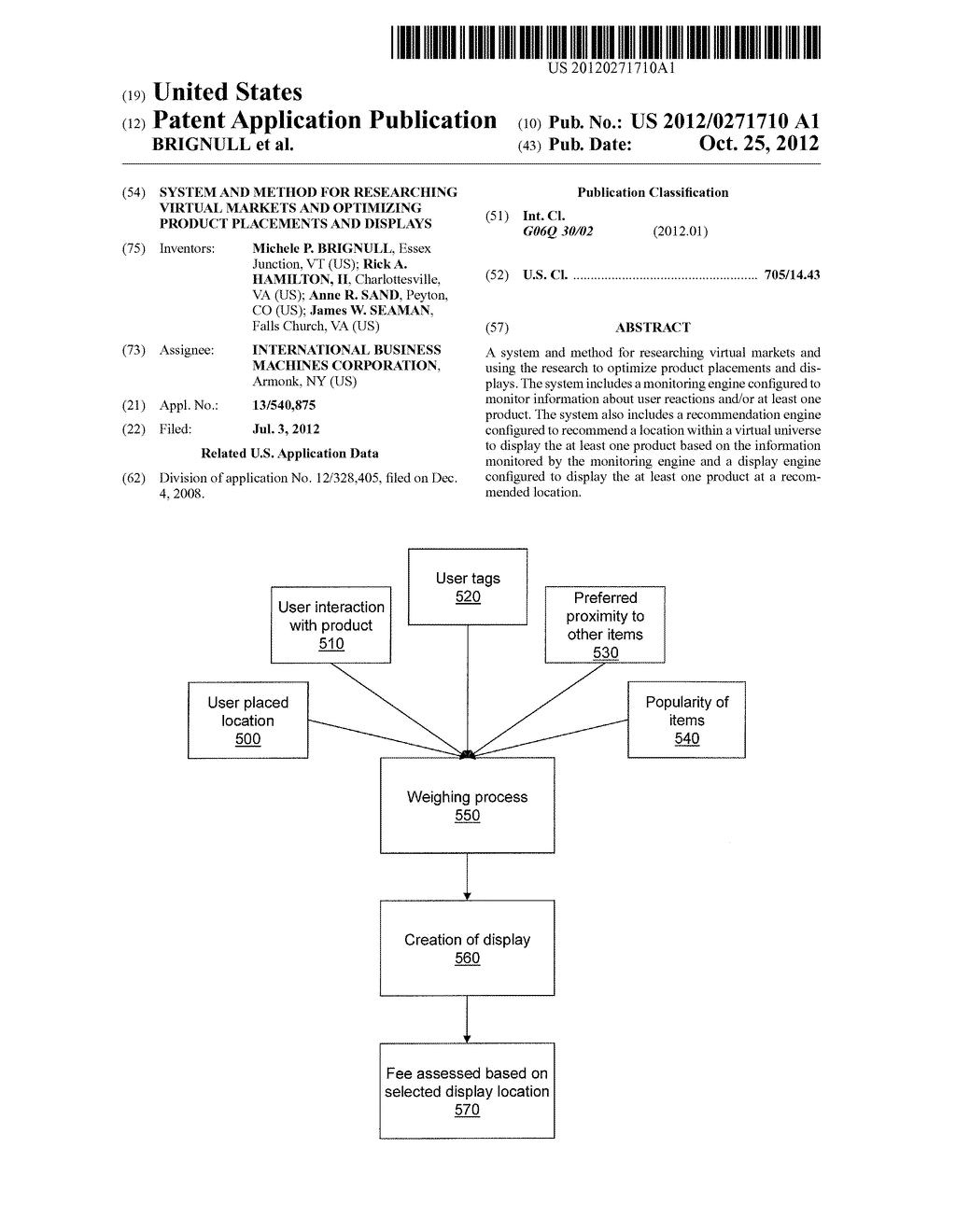 System and Method for Researching Virtual Markets and Optimizing Product     Placements and Displays - diagram, schematic, and image 01