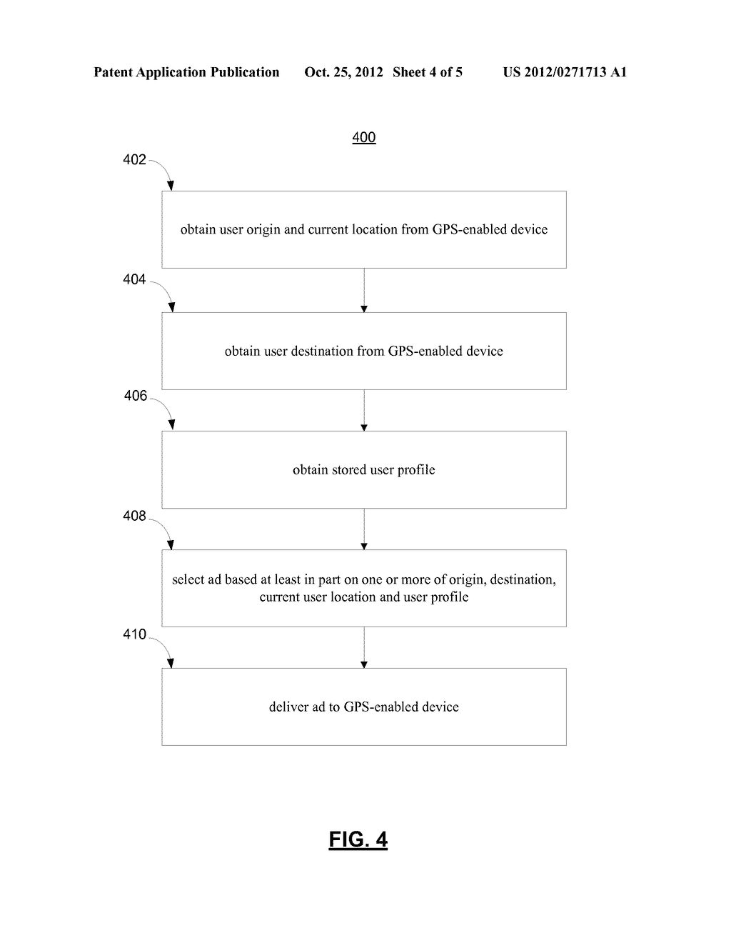 METHOD OF USING GPS AND/OR VEHICLE SENSOR DATA FOR DETECTING USER     INTERESTS AND BENEFITS, AND FOR ADVERTISEMENT TARGETING - diagram, schematic, and image 05