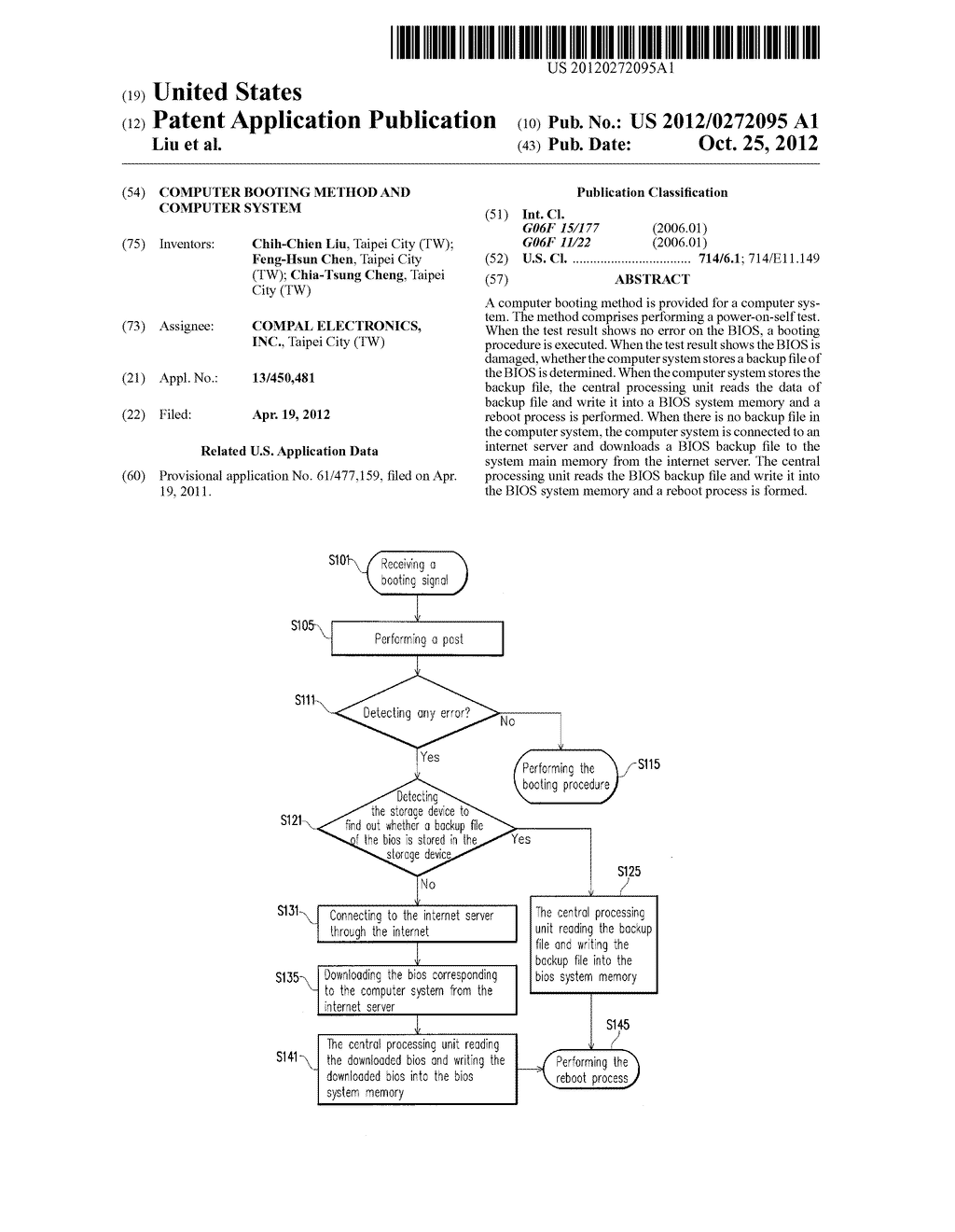 COMPUTER BOOTING METHOD AND COMPUTER SYSTEM - diagram, schematic, and image 01