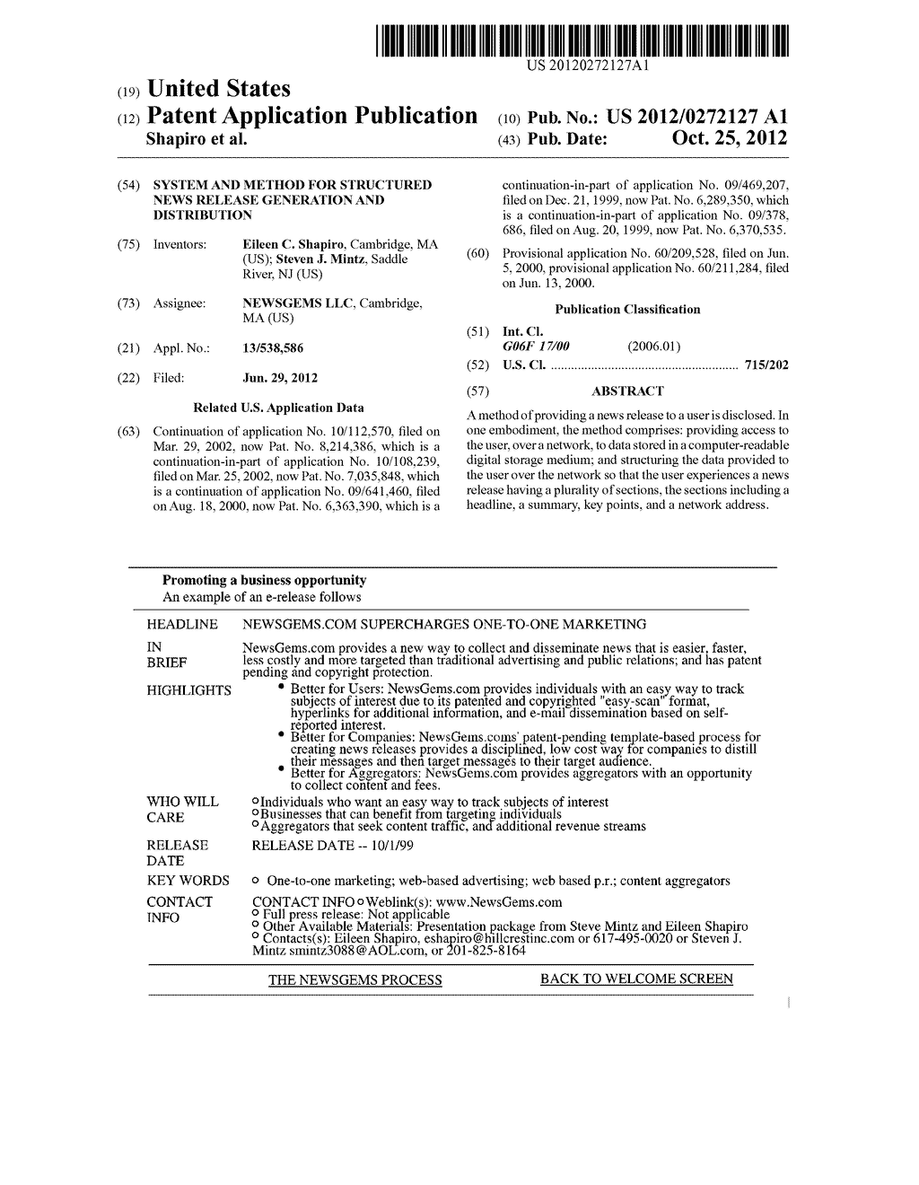 System and Method for Structured News Release Generation and Distribution - diagram, schematic, and image 01