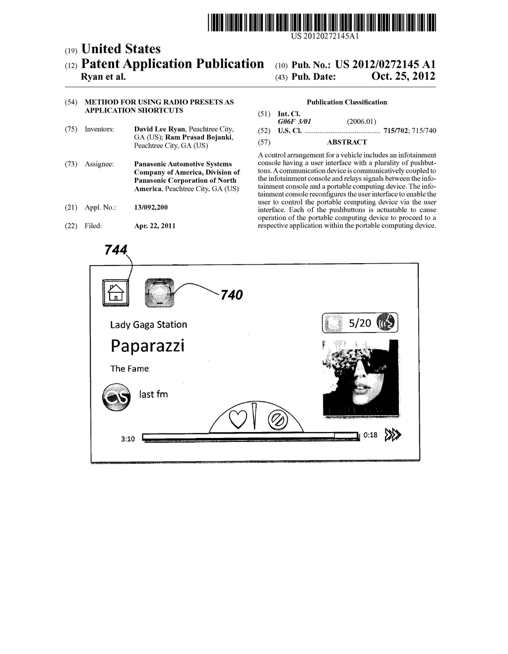 METHOD FOR USING RADIO PRESETS AS APPLICATION SHORTCUTS - diagram, schematic, and image 01