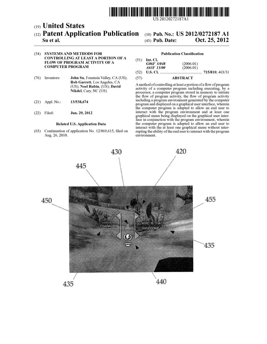 SYSTEMS AND METHODS FOR CONTROLLING AT LEAST A PORTION OF A FLOW OF     PROGRAM ACTIVITY OF A COMPUTER PROGRAM - diagram, schematic, and image 01