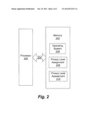 METHODS, DATA PROCESSING SYSTEMS, AND COMPUTER PROGRAM PRODUCTS FOR     ASSIGNING PRIVACY LEVELS TO DATA ELEMENTS diagram and image