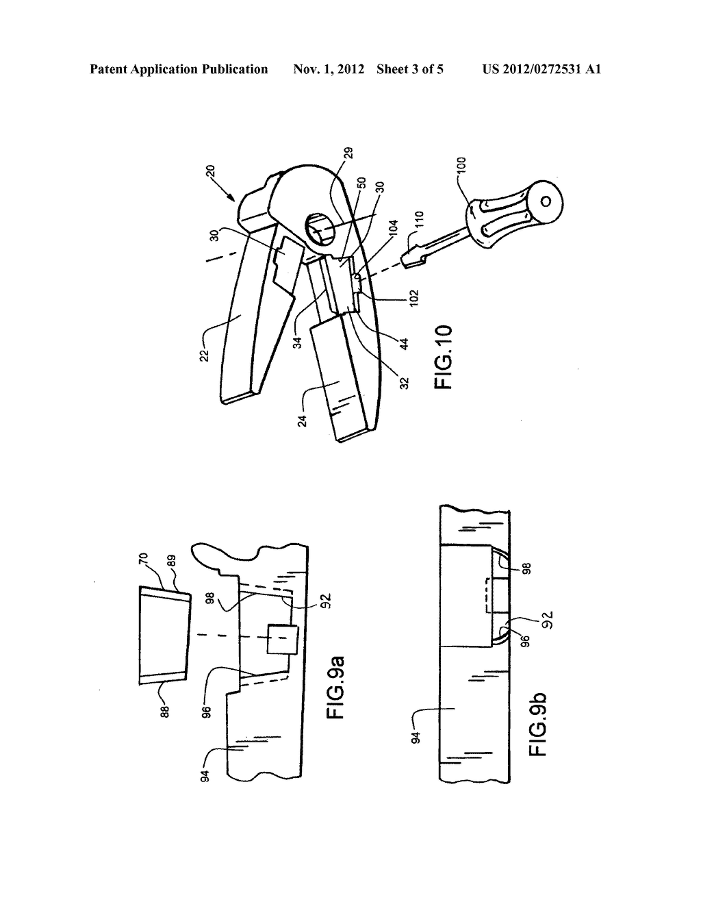 Tool accommodating replaceable blade - diagram, schematic, and image 04