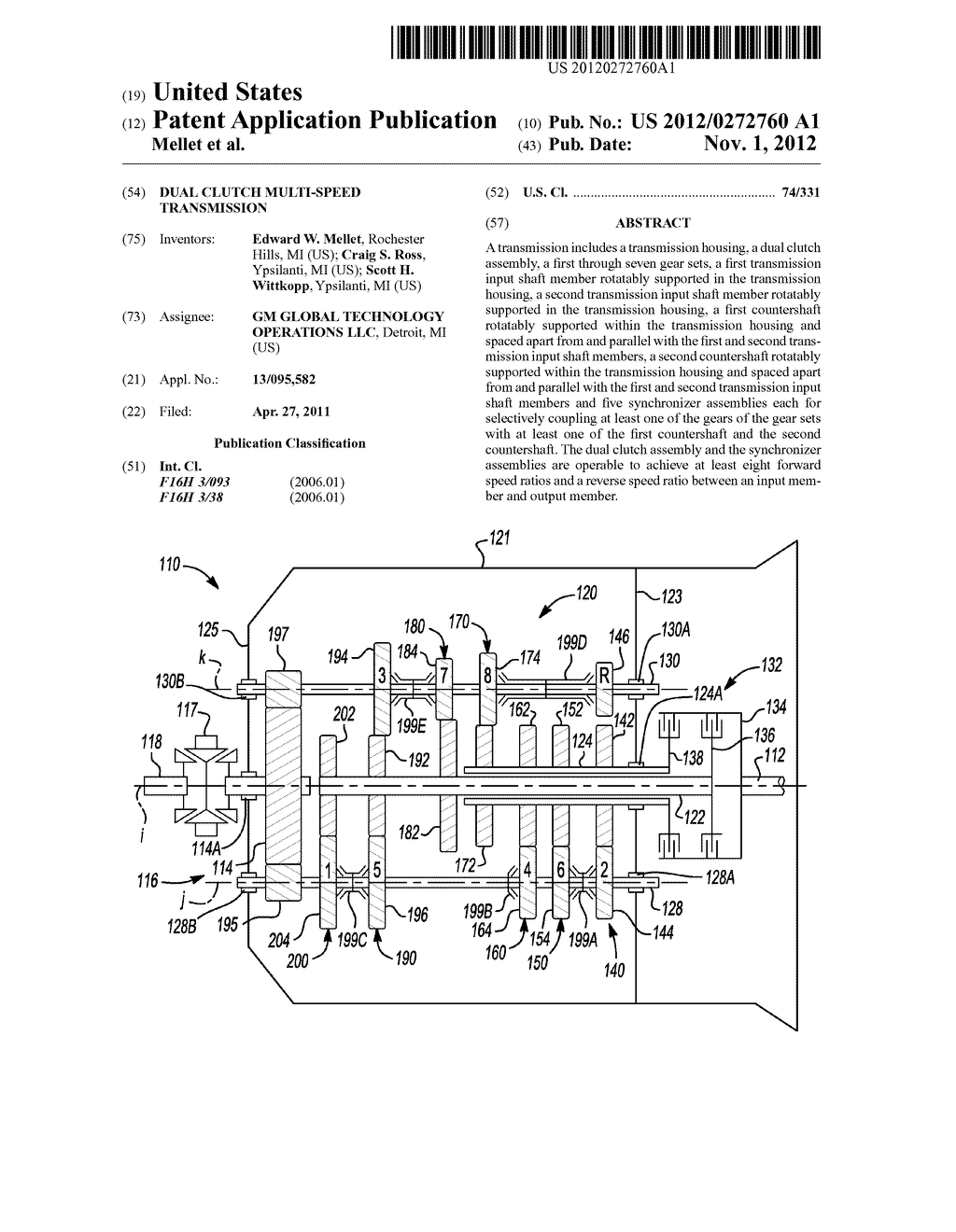 DUAL CLUTCH MULTI-SPEED TRANSMISSION - diagram, schematic, and image 01