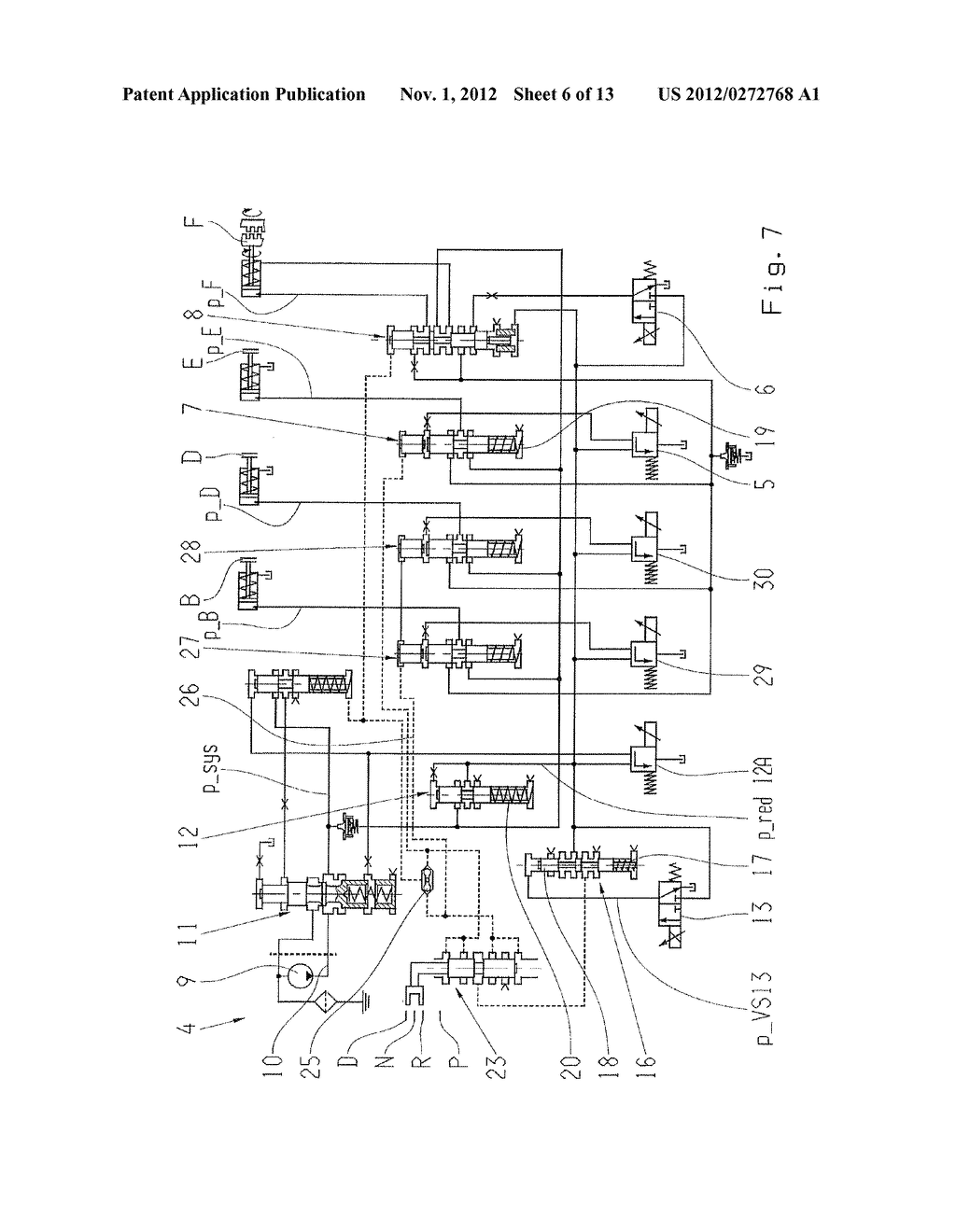 DEVICE FOR OPERATING A TRANSMISSION APPARATUS HAVING A PLURALITY OF     ELECTROHYDRAULICALLY ACTUATED FRICTION-FIT AND FORM-FIT SHIFT ELEMENTS - diagram, schematic, and image 07