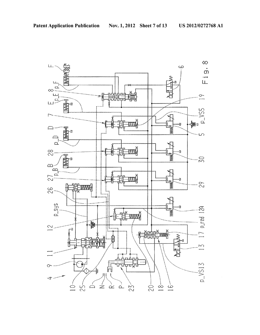 DEVICE FOR OPERATING A TRANSMISSION APPARATUS HAVING A PLURALITY OF     ELECTROHYDRAULICALLY ACTUATED FRICTION-FIT AND FORM-FIT SHIFT ELEMENTS - diagram, schematic, and image 08