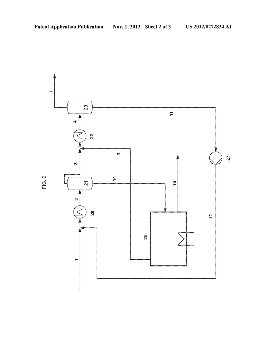 METHOD FOR DRYING NATURAL GAS BY THE JOINT COOLING OF SOLVENT AND NATURAL     GAS - diagram, schematic, and image 03