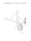 STEEL STRAPPING TOOL WITH A PRESSING STRAP STRUCTURE diagram and image