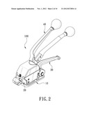 STEEL STRAPPING TOOL WITH A PRESSING STRAP STRUCTURE diagram and image