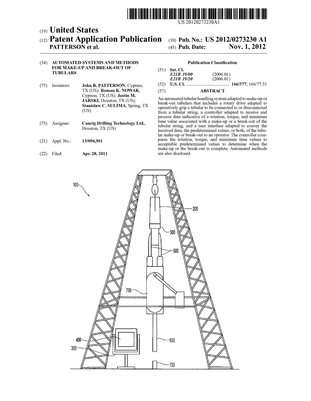 AUTOMATED SYSTEMS AND METHODS FOR MAKE-UP AND BREAK-OUT OF TUBULARS - diagram, schematic, and image 01