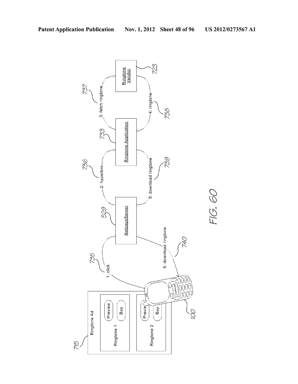 MOBILE TELECOMMUNICATIONS DEVICE FOR RETRIEVING AUDIO DATA VIA CODED     MEDIUM - diagram, schematic, and image 49