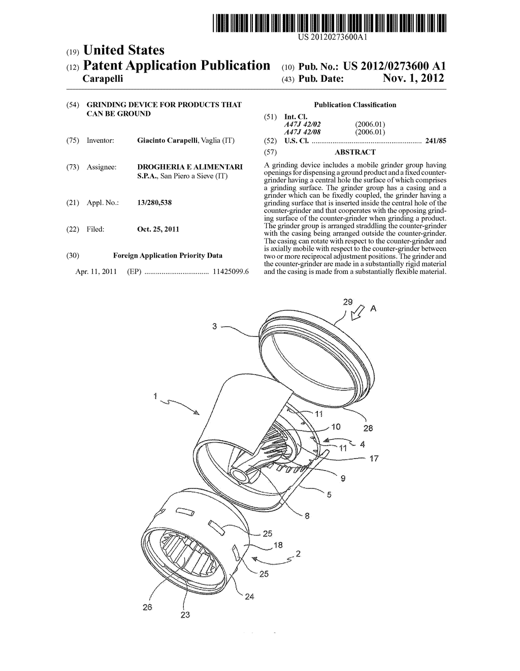 Grinding Device for Products That Can Be Ground - diagram, schematic, and image 01