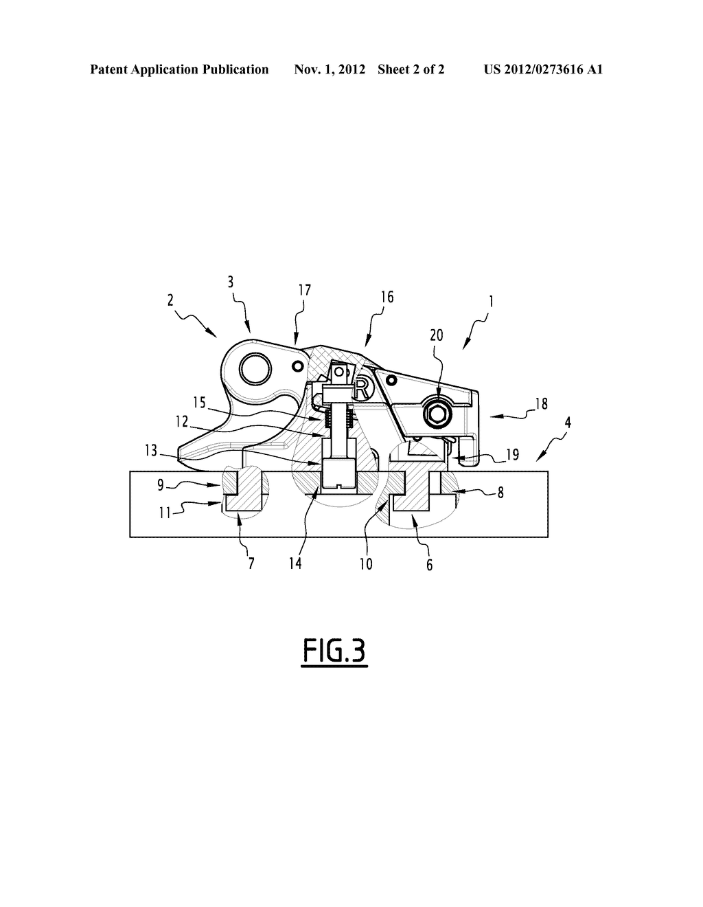 SYSTEM FOR FASTENING A SEAT, IN PARTICULAR FOR AN AIRCRAFT, ON SAID     AIRCRAFT - diagram, schematic, and image 03