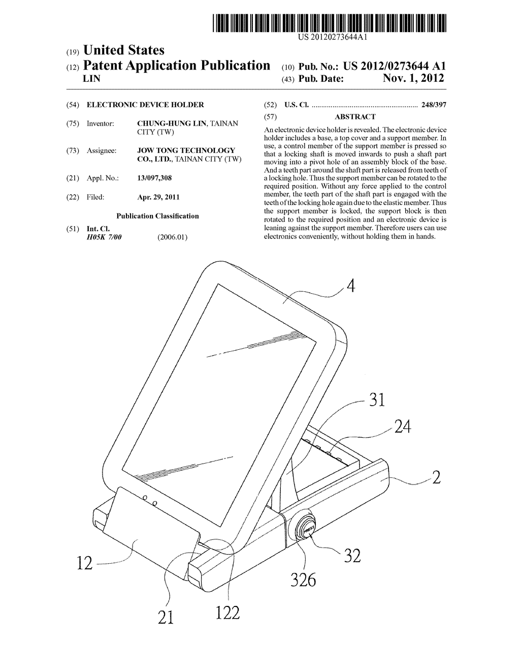ELECTRONIC DEVICE HOLDER - diagram, schematic, and image 01