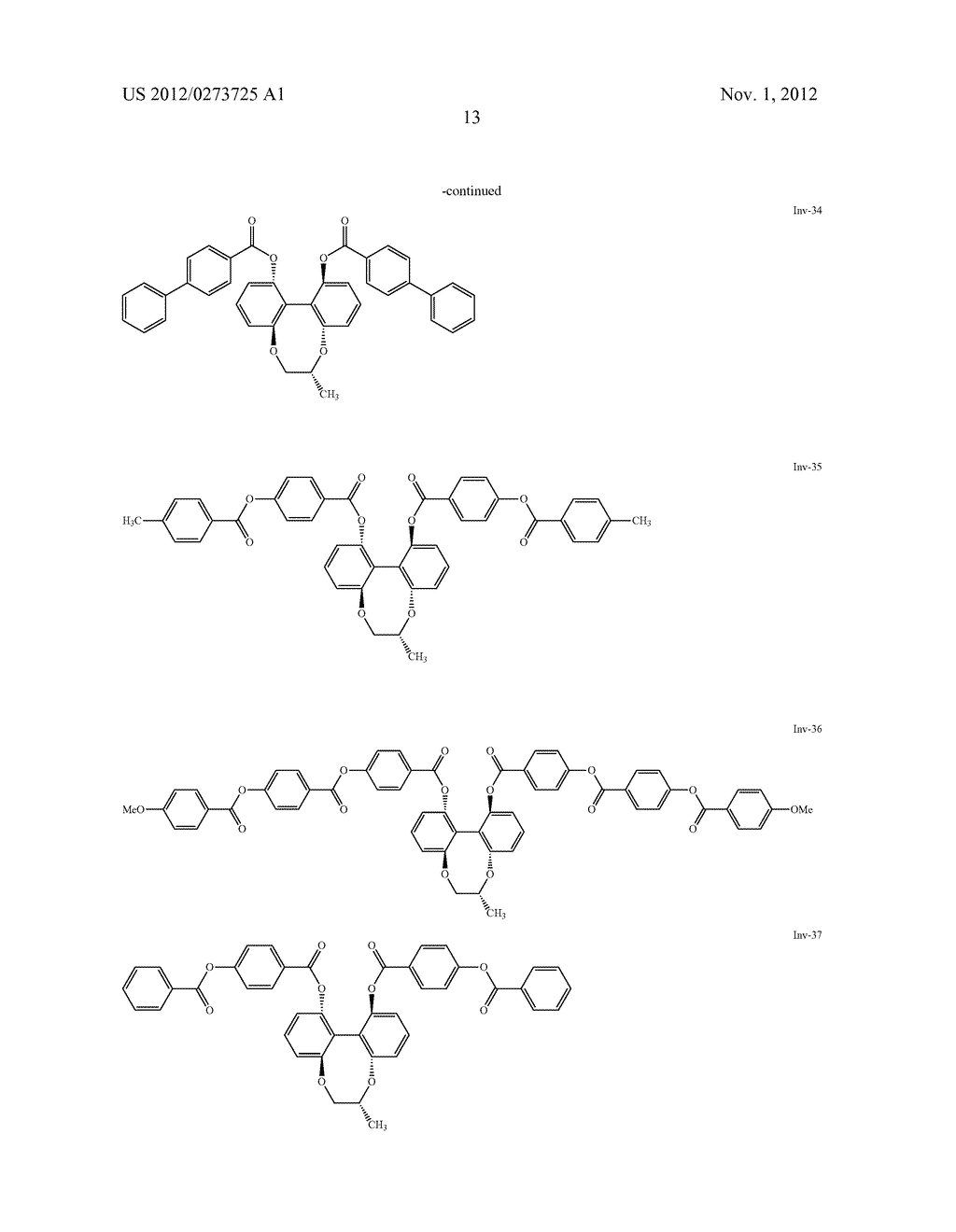 Tetraoxybiphenyl Ester Chiral Dopants for Cholesteric Liquid Crystal     Displays - diagram, schematic, and image 17