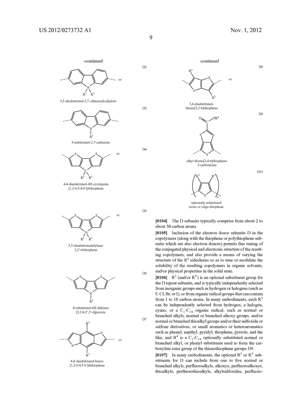 COPOLYMER SEMICONDUCTORS COMPRISING THIAZOLOTHIAZOLE OR BENZOBISTHIAZOLE,     OR BENZOBISOXAZOLE ELECTRON ACCEPTOR SUBUNITS, AND ELECTRON DONOR     SUBUNITS, AND THEIR USES IN TRANSISTORS AND SOLAR CELLS - diagram, schematic, and image 49