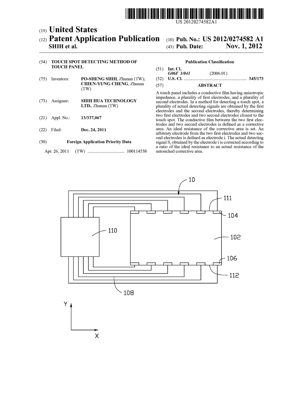 TOUCH SPOT DETECTING METHOD OF TOUCH PANEL - diagram, schematic, and image 01