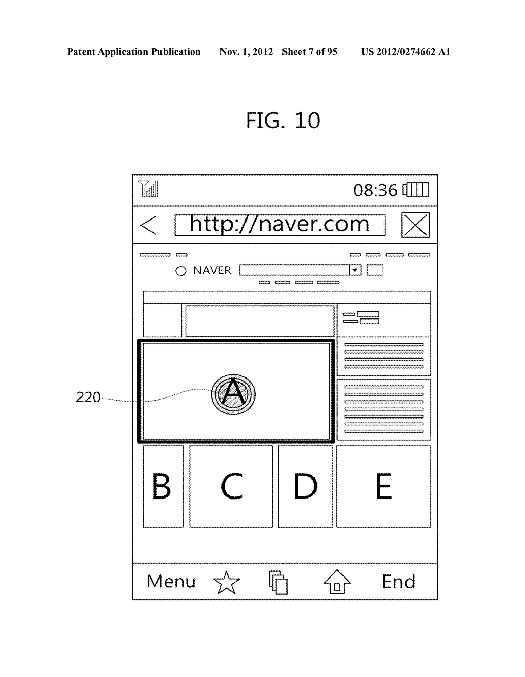 METHOD FOR PROVIDING A USER INTERFACE BASED ON TOUCH PRESSURE, AND     ELECTRONIC DEVICE USING SAME - diagram, schematic, and image 08