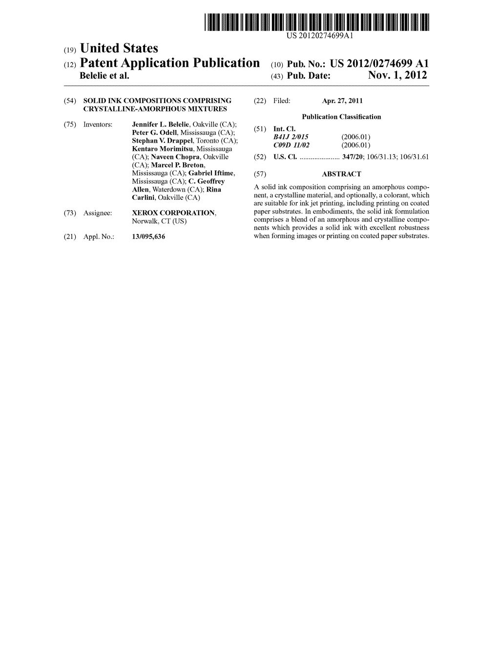 SOLID INK COMPOSITIONS COMPRISING CRYSTALLINE-AMORPHOUS MIXTURES - diagram, schematic, and image 01