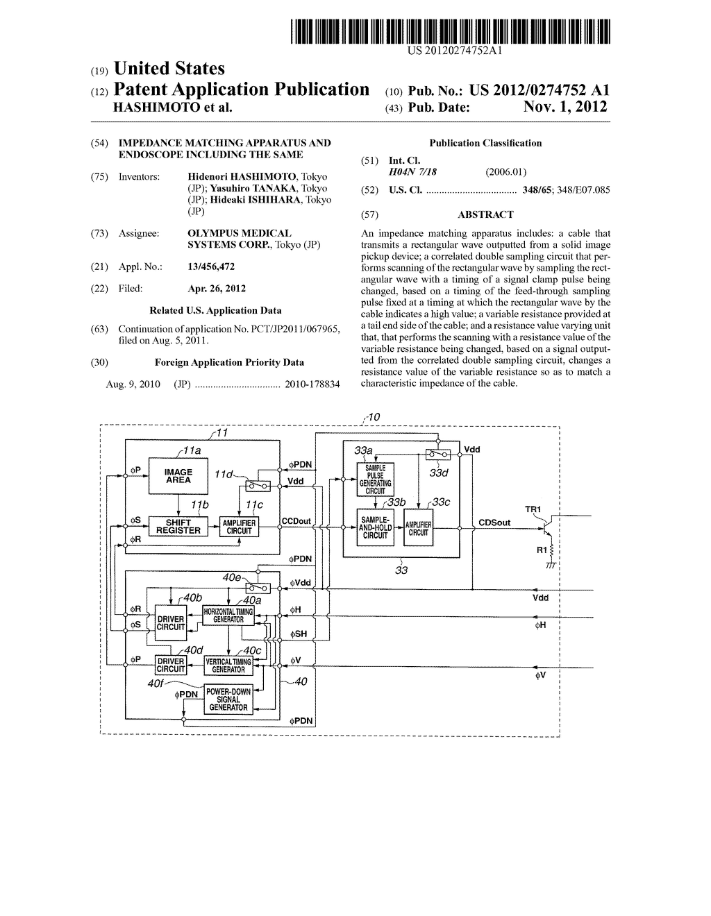 IMPEDANCE MATCHING APPARATUS AND ENDOSCOPE INCLUDING THE SAME - diagram, schematic, and image 01