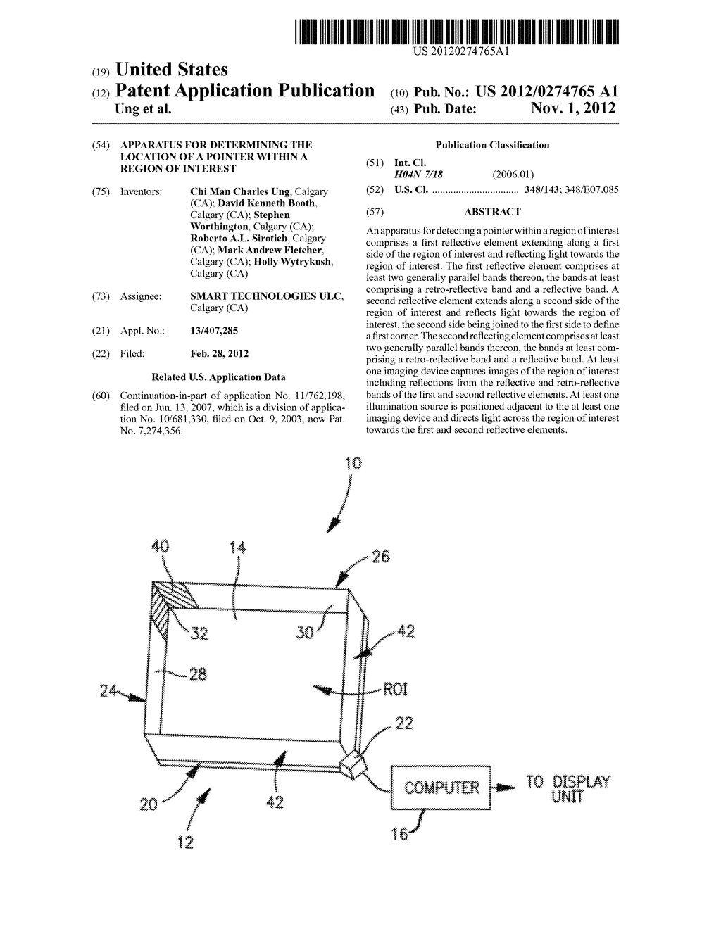 APPARATUS FOR DETERMINING THE LOCATION OF A POINTER WITHIN A REGION OF     INTEREST - diagram, schematic, and image 01