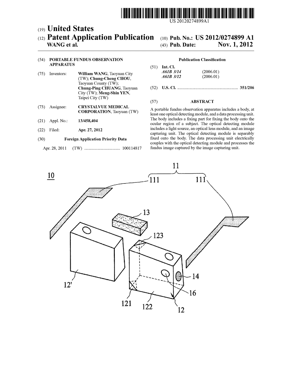 PORTABLE FUNDUS OBSERVATION APPARATUS - diagram, schematic, and image 01