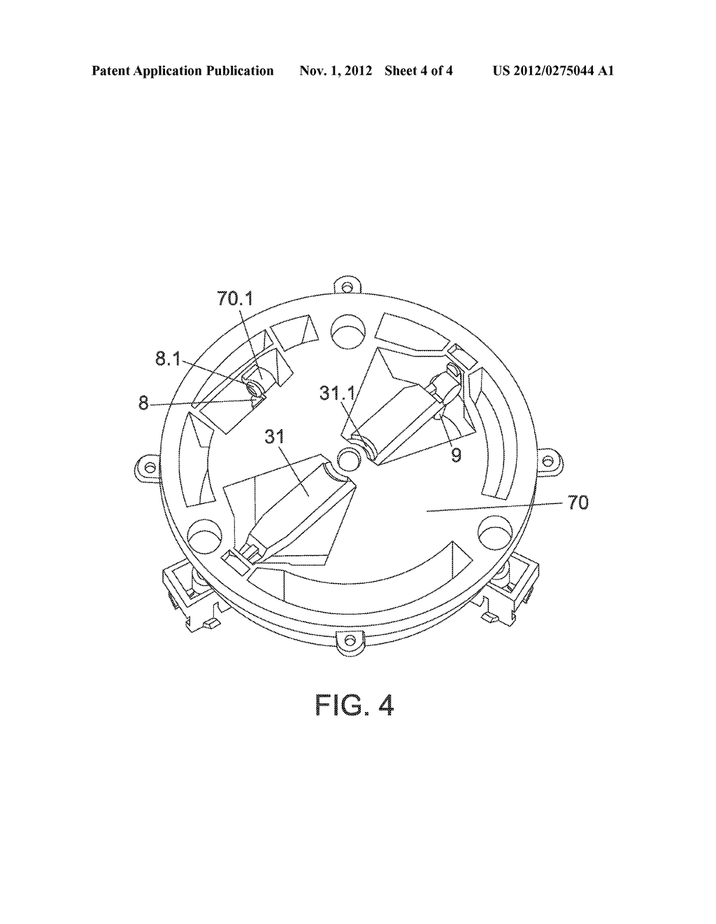 MIRROR SUPPORT AND DEVICE TO ADJUST THE ORIENTATION OF A MIRROR - diagram, schematic, and image 05