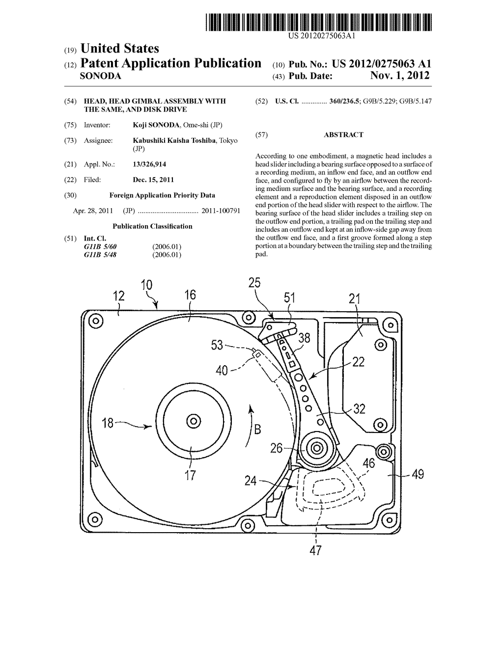 HEAD, HEAD GIMBAL ASSEMBLY WITH THE SAME, AND DISK DRIVE - diagram, schematic, and image 01