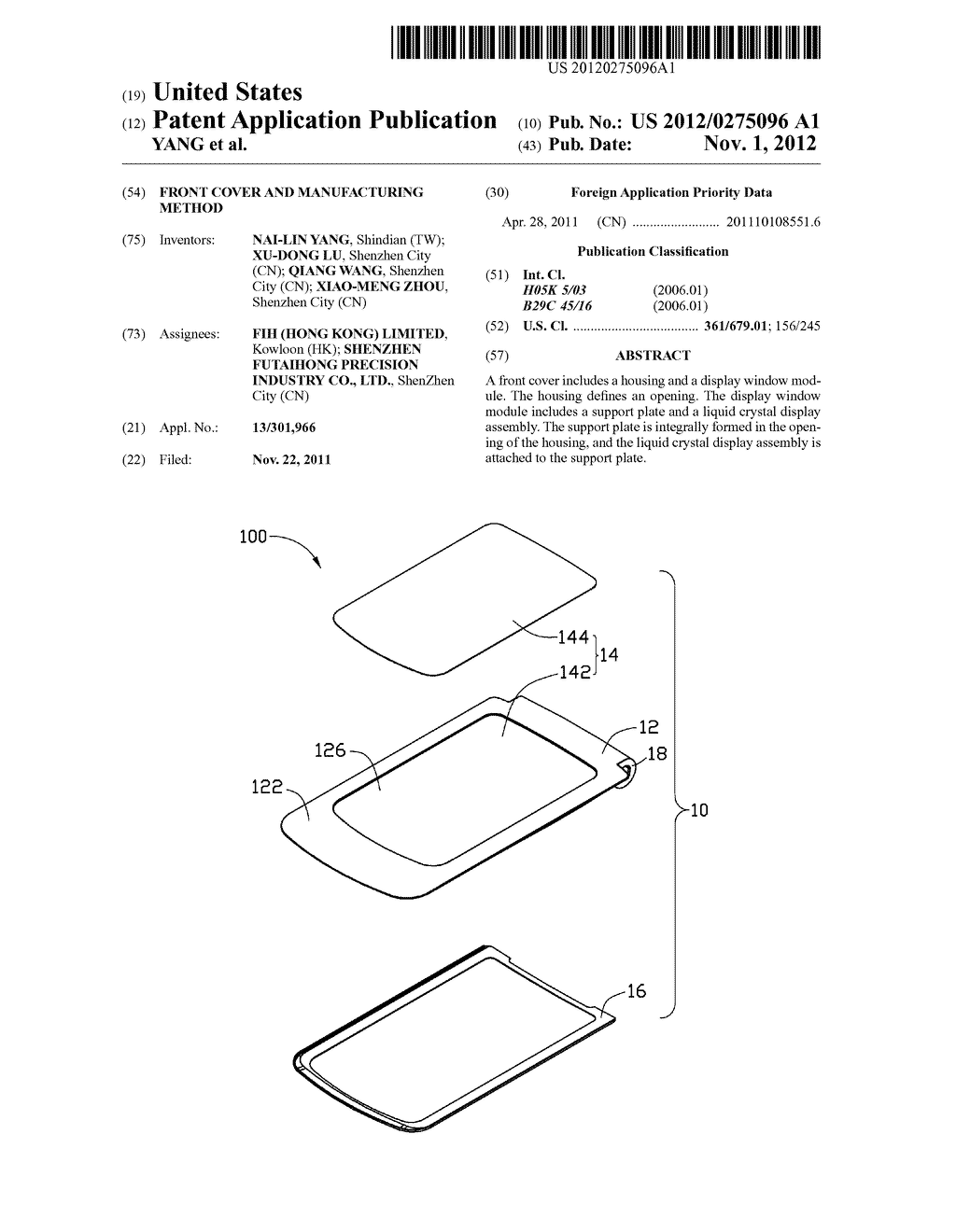 FRONT COVER AND MANUFACTURING METHOD - diagram, schematic, and image 01