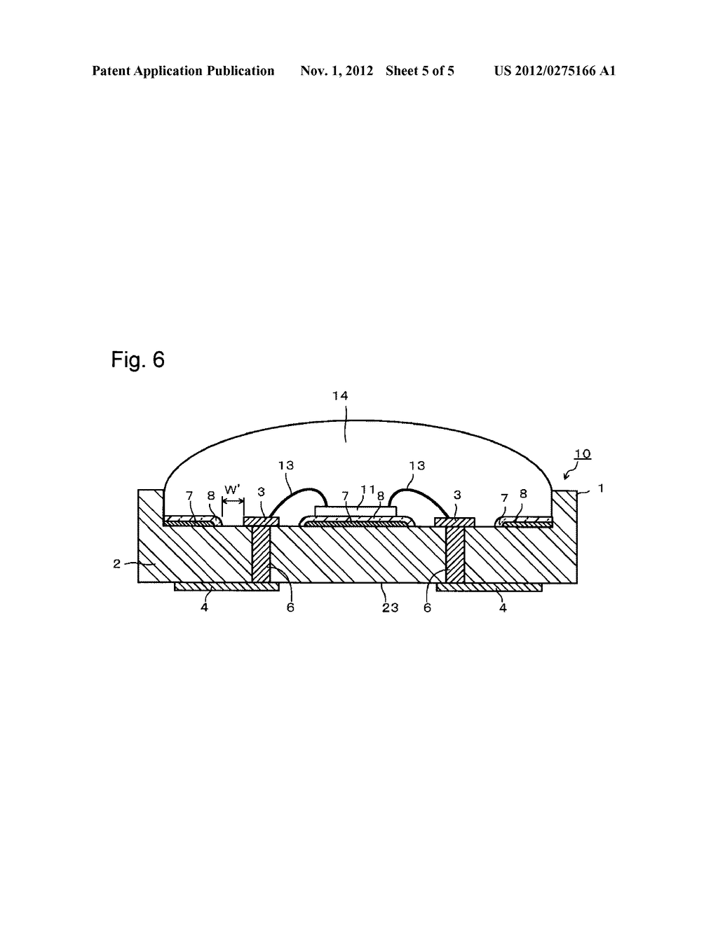 SUBSTRATE FOR MOUNTING LIGHT-EMITTING ELEMENT, ITS PRODUCTION PROCESS AND     LIGHT-EMITTING DEVICE - diagram, schematic, and image 06