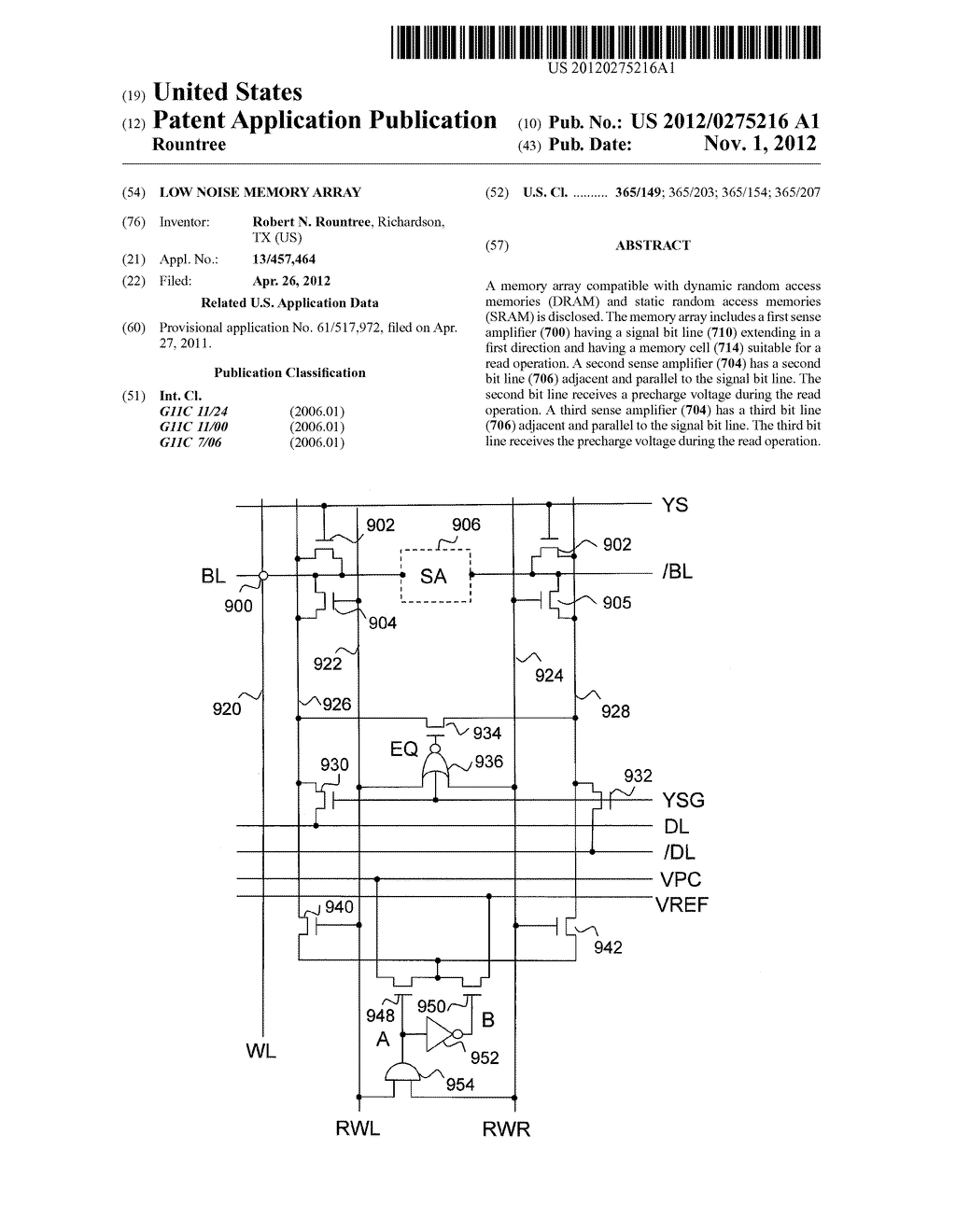 LOW NOISE MEMORY ARRAY - diagram, schematic, and image 01