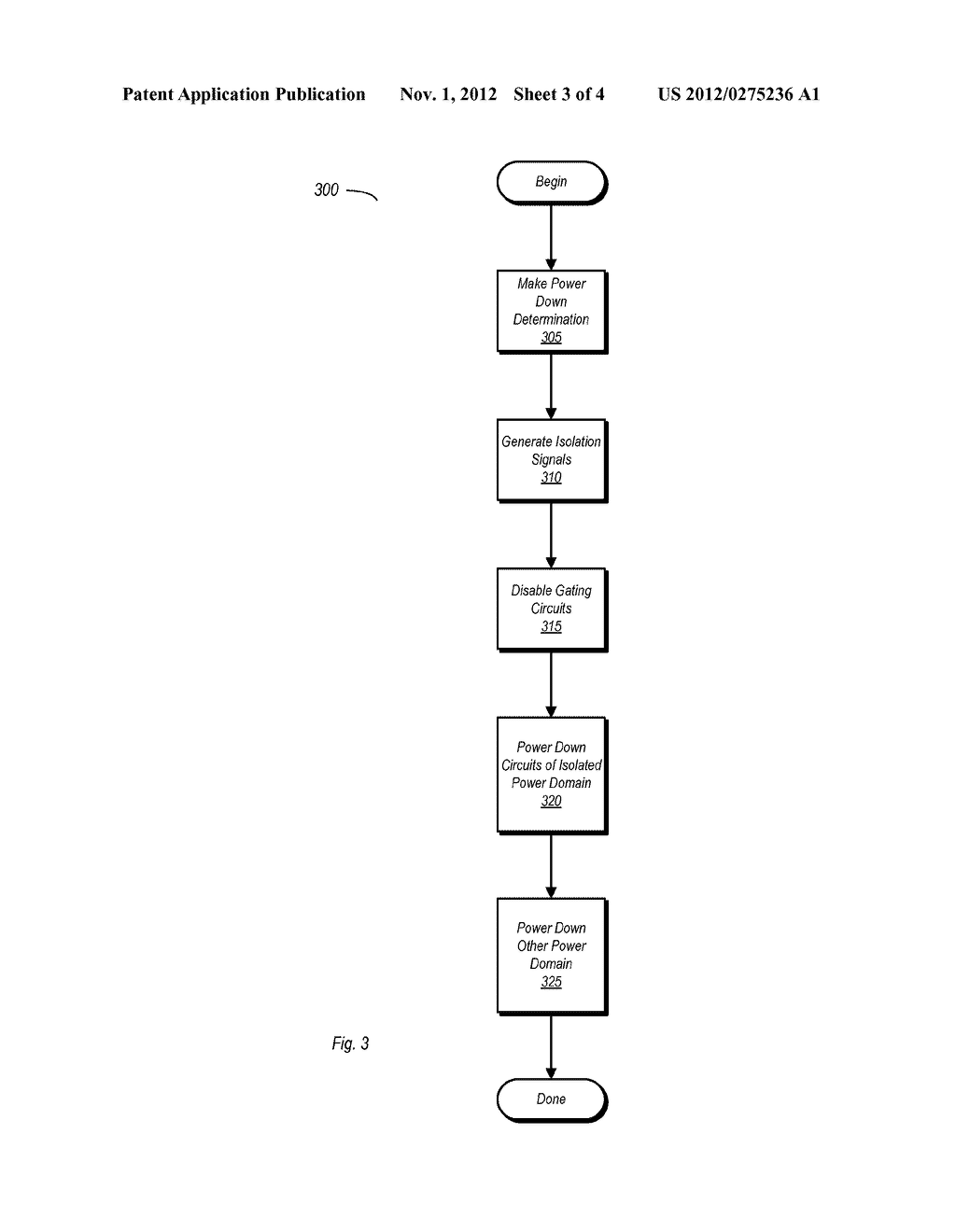 Method and Apparatus for Power Domain Isolation during Power Down - diagram, schematic, and image 04