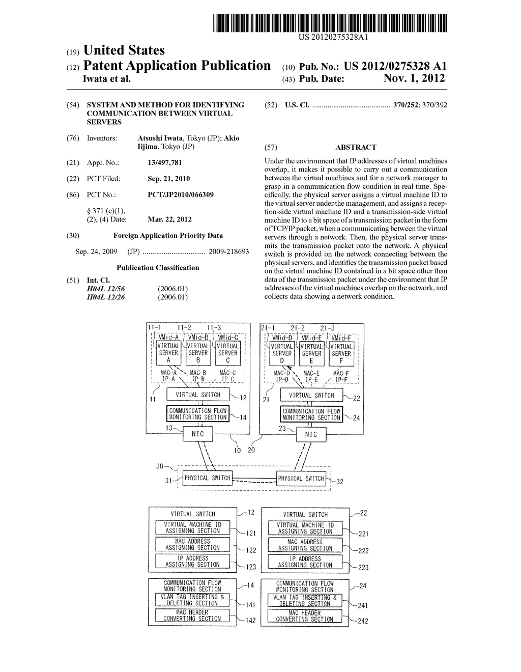 SYSTEM AND METHOD FOR IDENTIFYING COMMUNICATION BETWEEN VIRTUAL SERVERS - diagram, schematic, and image 01