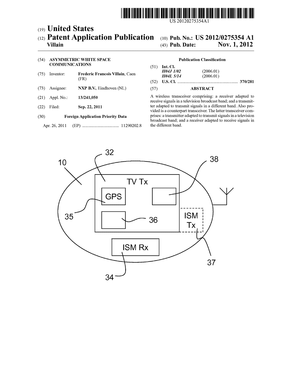 ASYMMETRIC WHITE SPACE COMMUNICATIONS - diagram, schematic, and image 01