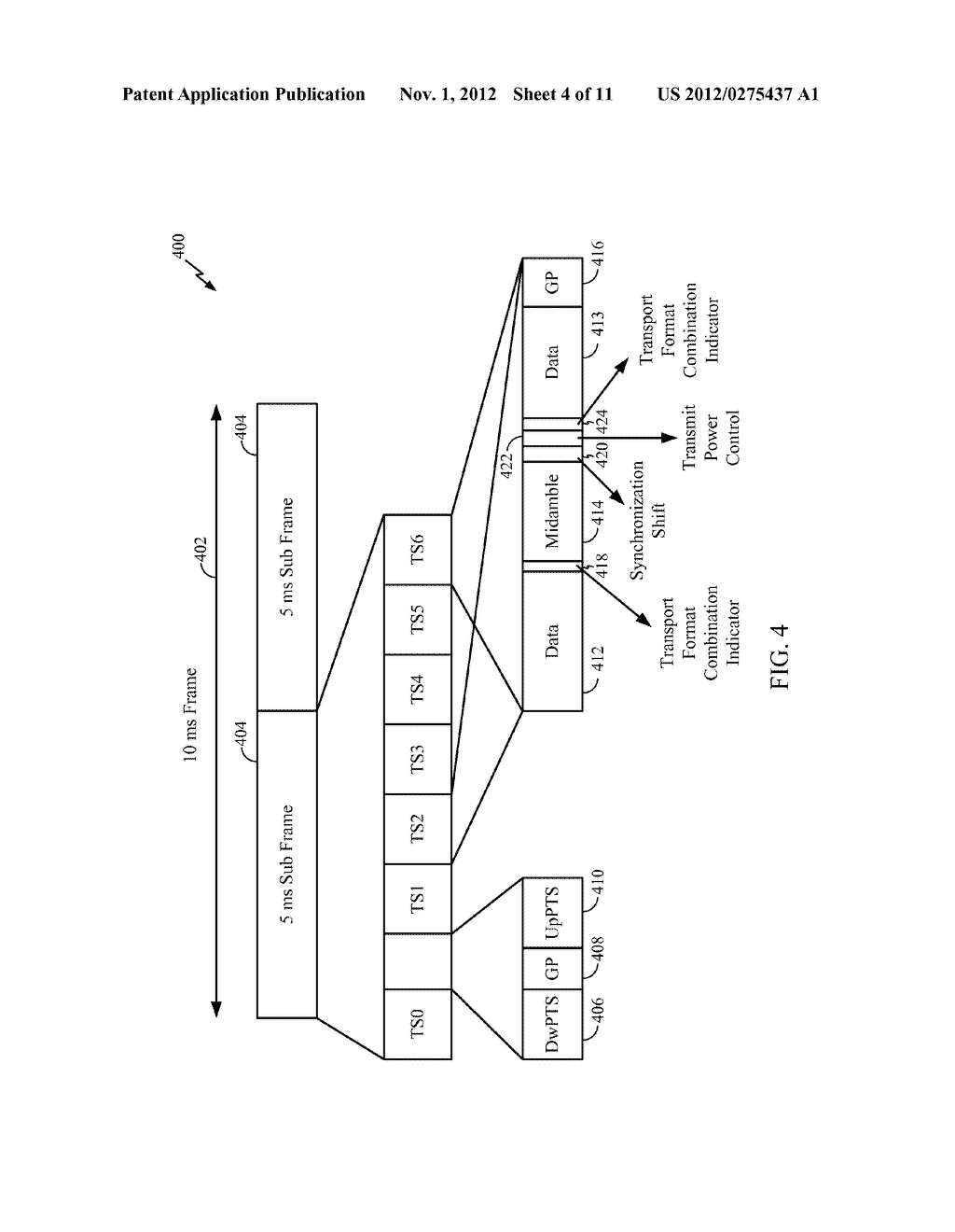 METHOD AND APPARATUS OF UTILIZING UPLINK SYNCHRONIZATION SHIFT COMMAND     BITS IN TD-SCDMA UPLINK TRANSMISSION - diagram, schematic, and image 05