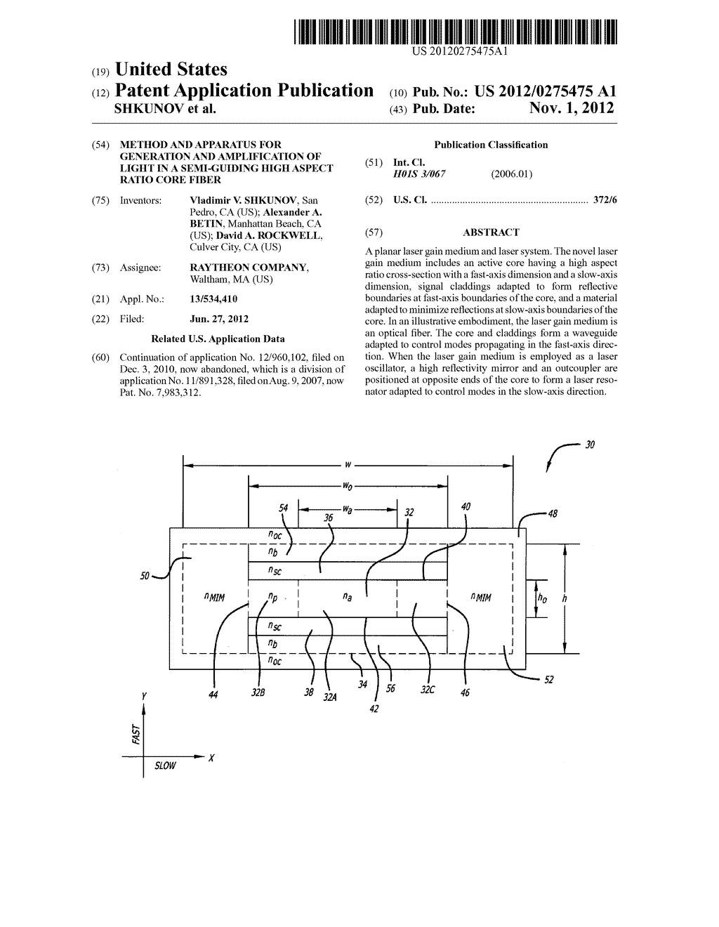 METHOD AND APPARATUS FOR GENERATION AND AMPLIFICATION OF LIGHT IN A     SEMI-GUIDING HIGH ASPECT RATIO CORE FIBER - diagram, schematic, and image 01