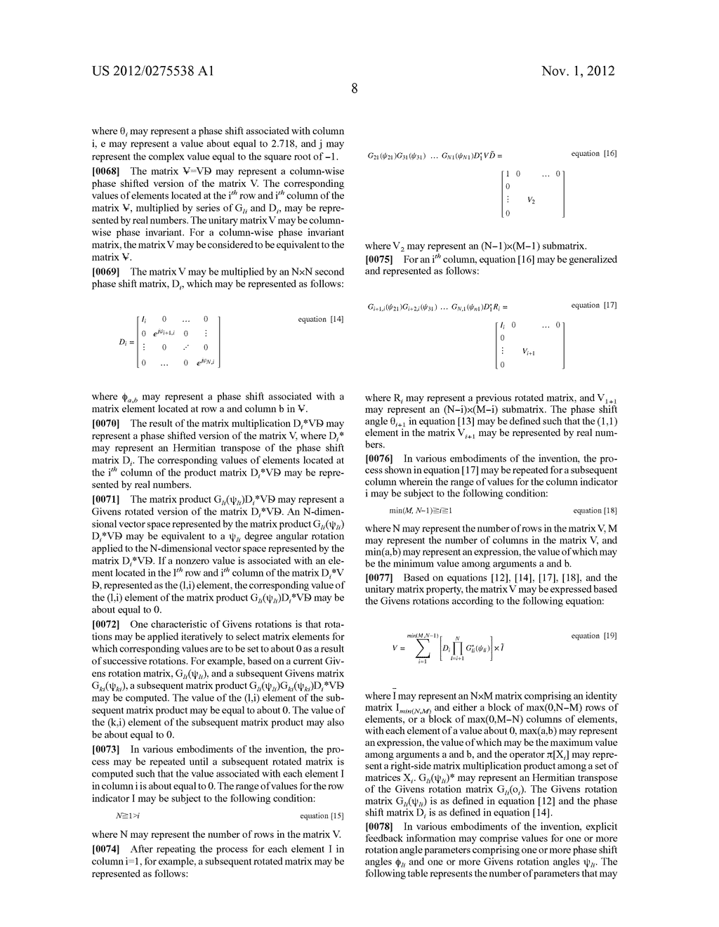 Method and System for Utilizing Givens Rotation Expressions for Asymmetric     Beamforming Matrices in Explicit Feedback Information - diagram, schematic, and image 14