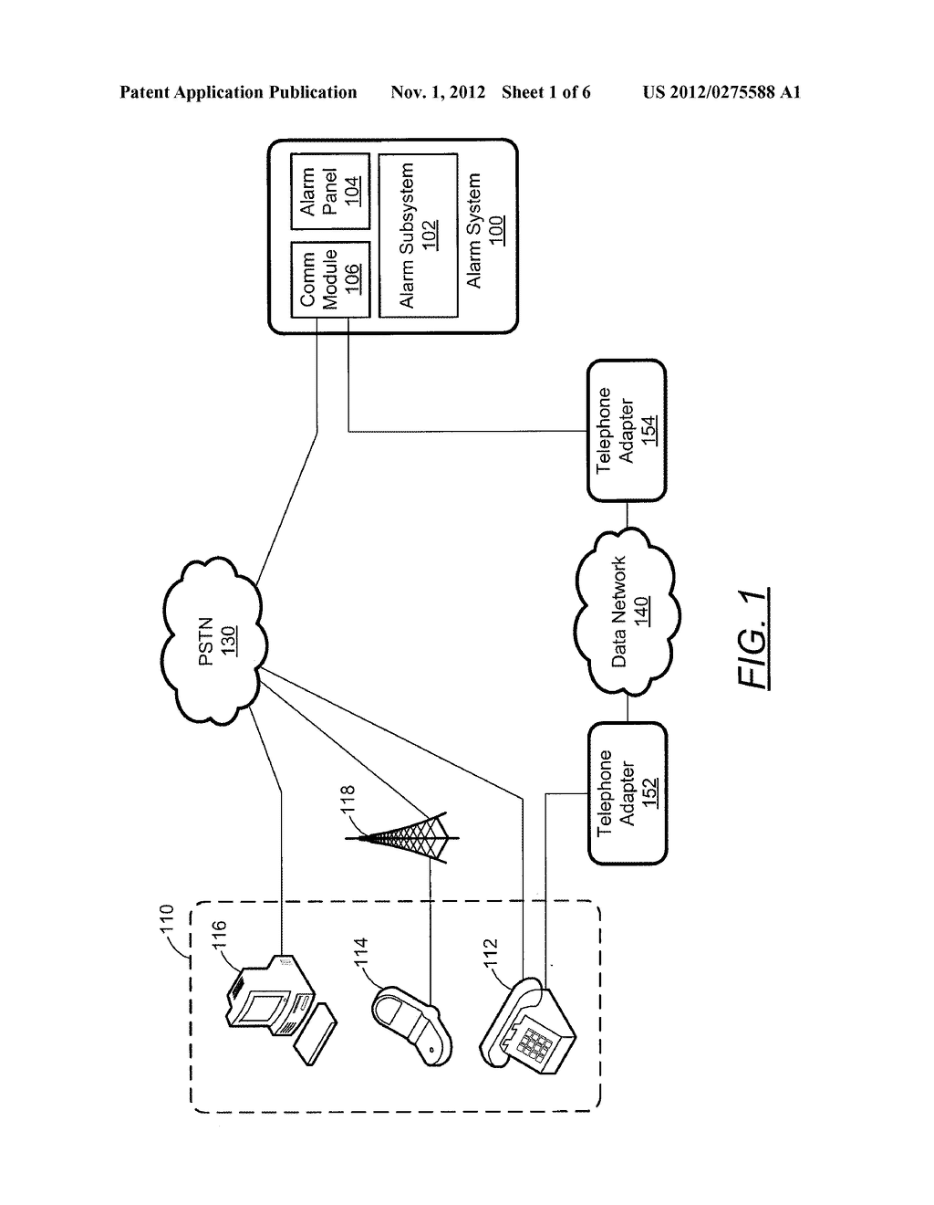 INTERACTIVE CONTROL OF ALARM SYSTEMS BY TELEPHONE INTERFACE USING AN     INTERMEDIATE GATEWAY - diagram, schematic, and image 02