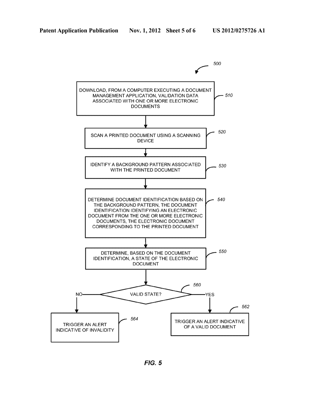 METHOD AND SYSTEM FOR DETERMINING VALIDITY OF A PRINTED DOCUMENT - diagram, schematic, and image 06