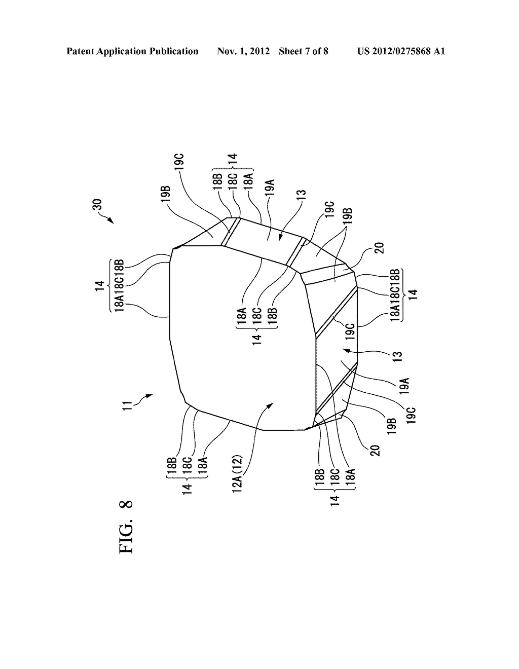 CUTTING INSERT AND REPLACEABLE INSERT-TYPE ROTATING TOOL - diagram, schematic, and image 08